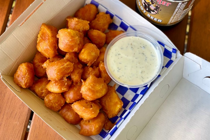 a tray of food on a table